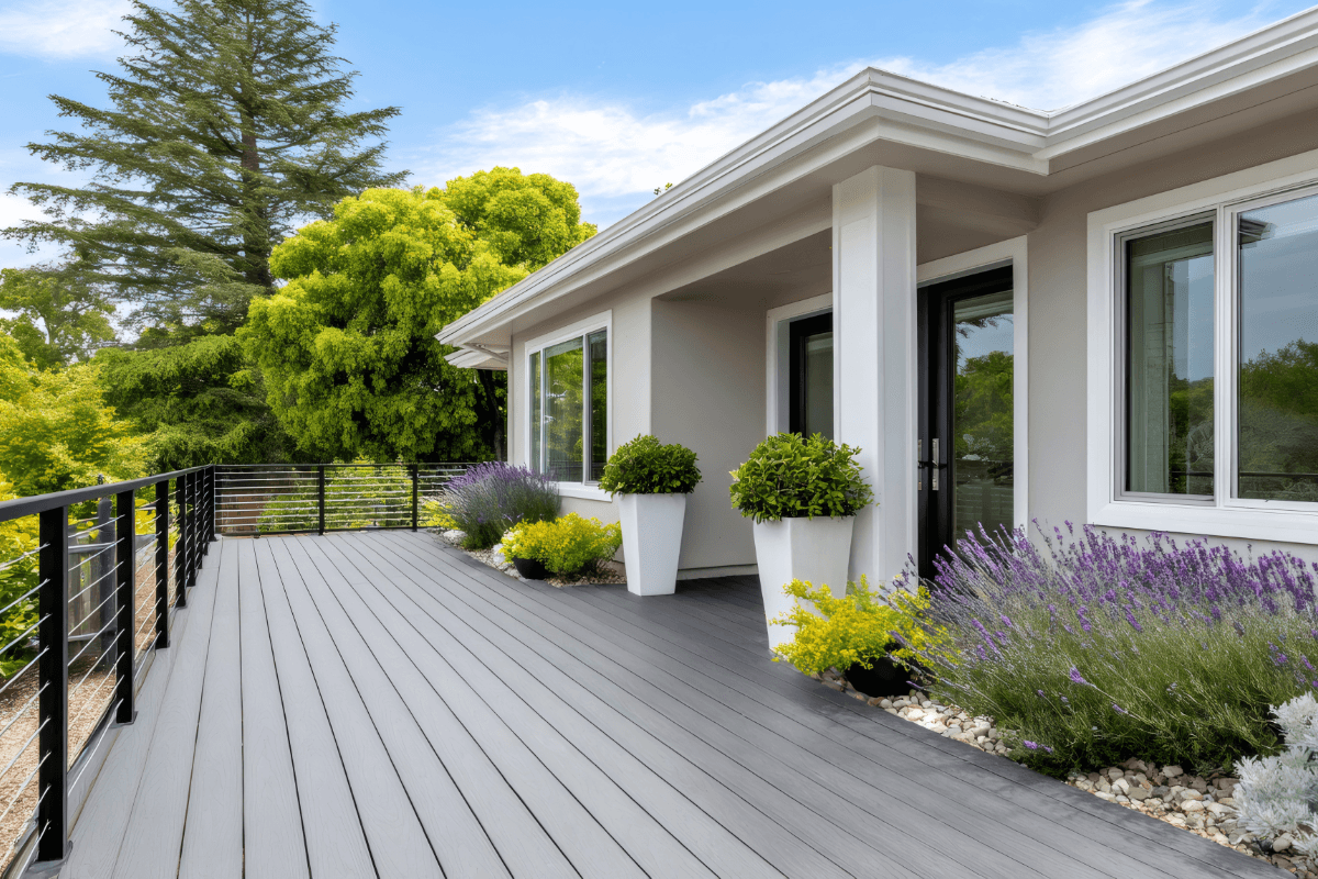 Compact outdoor structure with timber decking — the scale of work we do on granny flats.